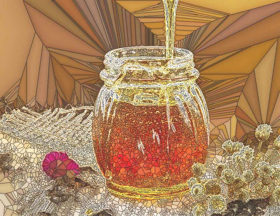 Honey into a jars stained glass