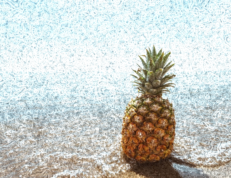 pineapple by the ocean whirls